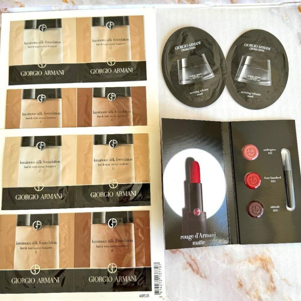 Giorgio Armani Luminous Silk Foundation 2, 5.5,9,14 Rouge Matte Lipstick 102 400
